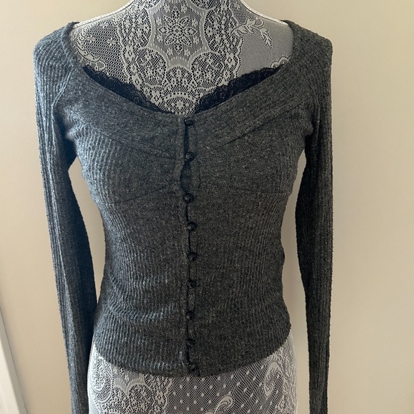 Anthropologie Lace-Trimmed Cardigan - Picture 3 of 9